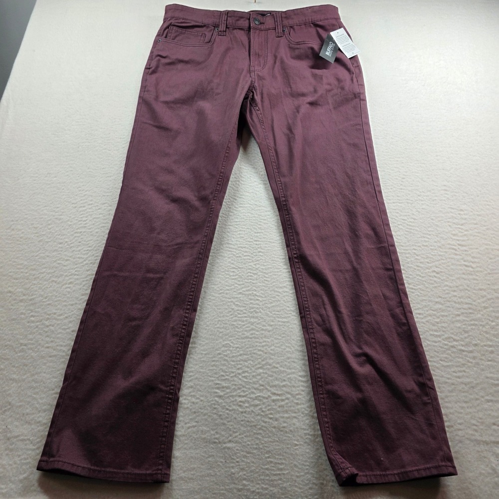 Buffalo David Bitton Straight Six Burgundy Pants Mens 34x32‎ BPMD22066 New